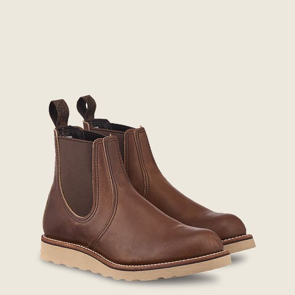 レッド ウィング(Red Wing) Classic Chelsea - 6インチのハーネスレザー ブーツ メンズ アンバー JP69751